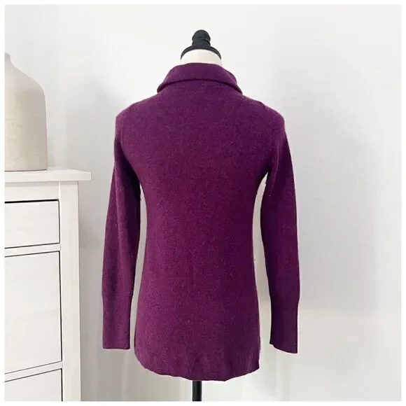 Talbots Pure Cashmere Sweater Pullover Soft Purple Mock Neck XS - Picture 2 of 5